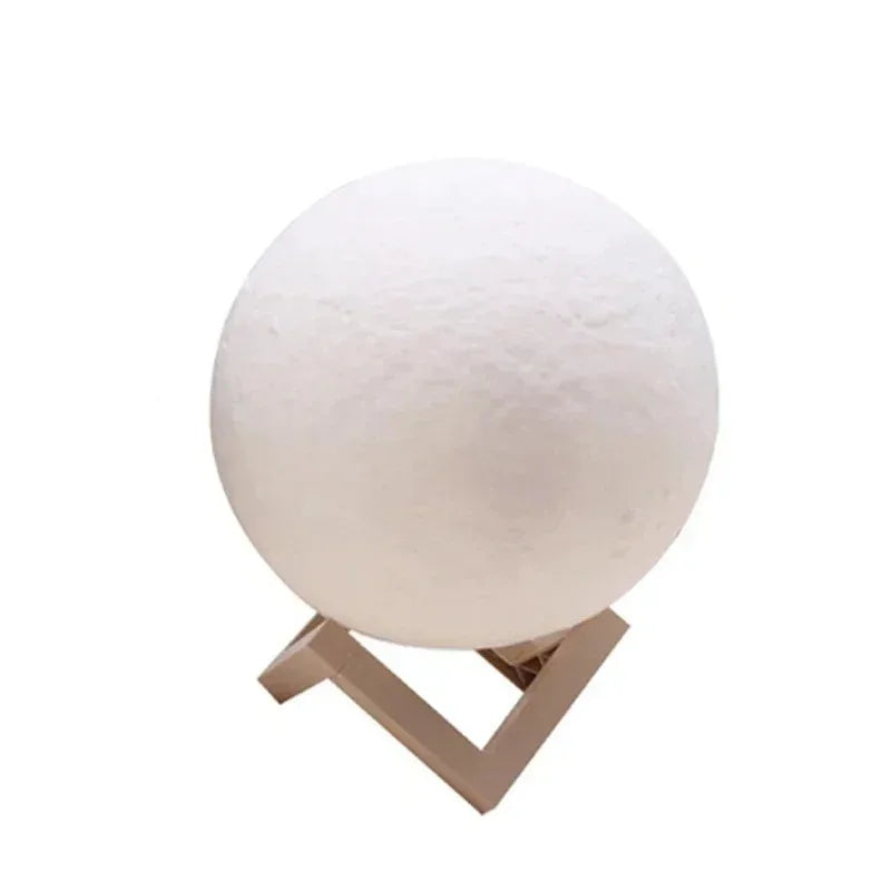 LED Night Light 3D Printed Moon Lamp, Creative Bedside Decor